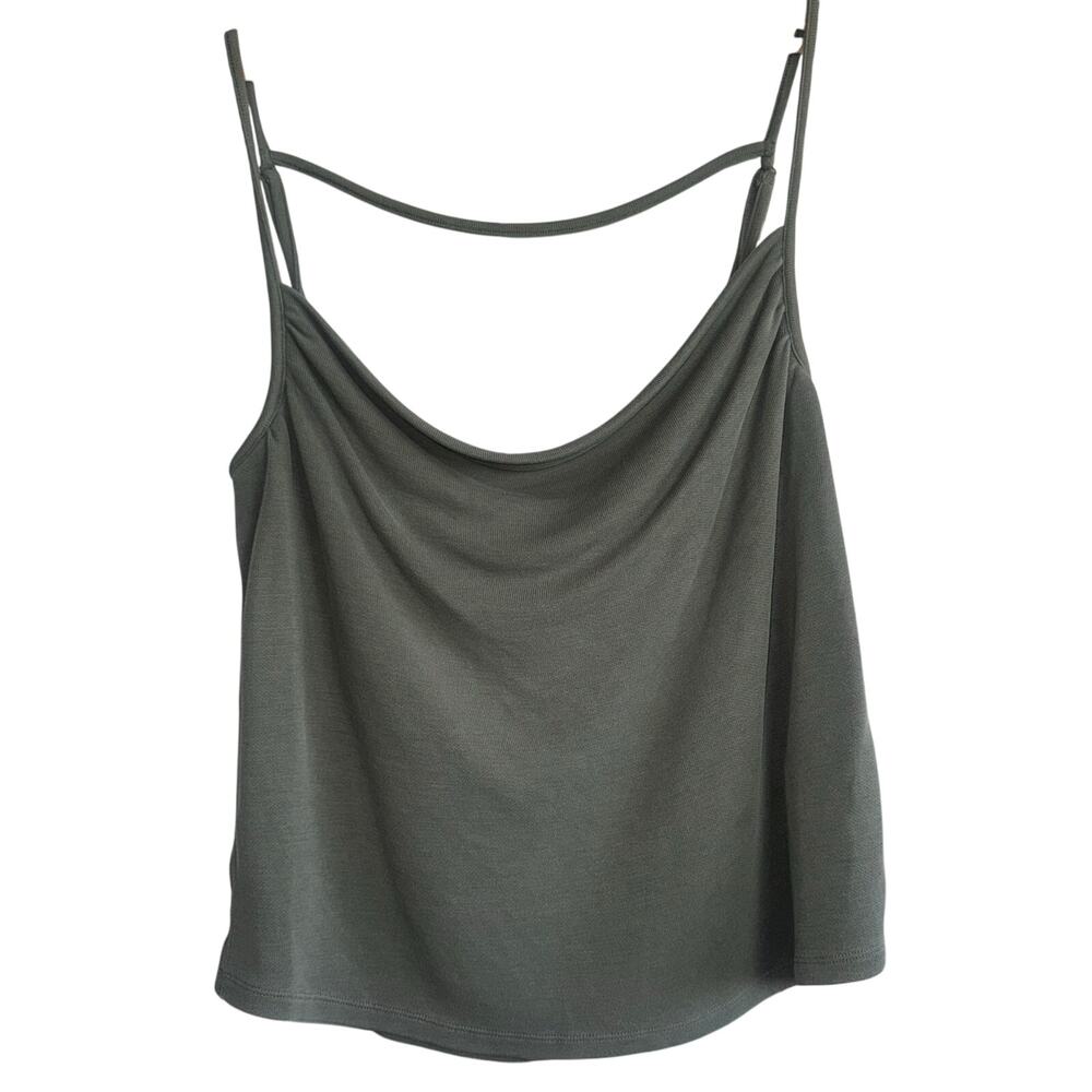 Anthropologie Green Drape Front Tank Top Size Large